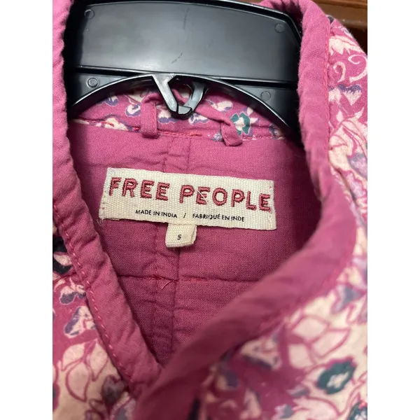 Free People Chloe quilted jacket sweetheart combo small - Image 4