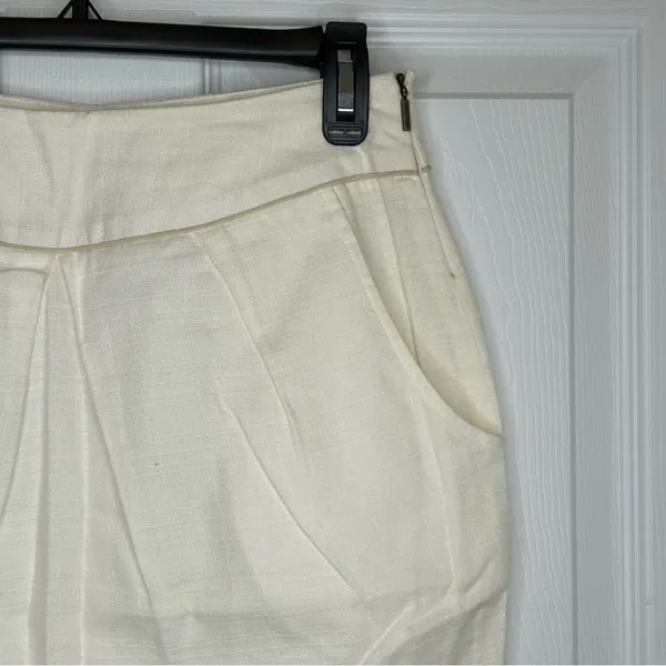 Geren Ford‎ Ivory Cotton Pencil Skirt Size 2 - Image 3