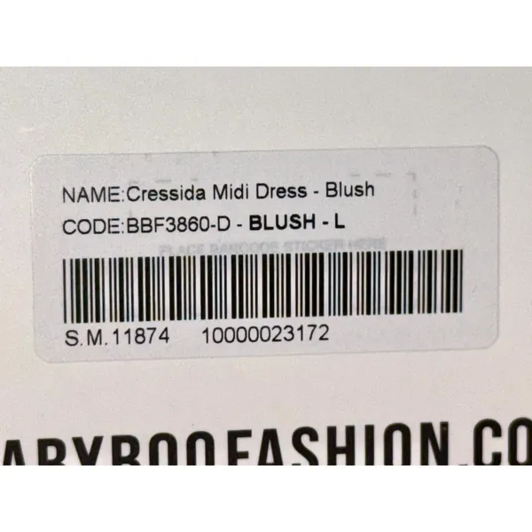 NWT Babyboo Cressida Blush Pink Halter Corset Fit & Flare Midi Dress Womens Sz L - Image 14