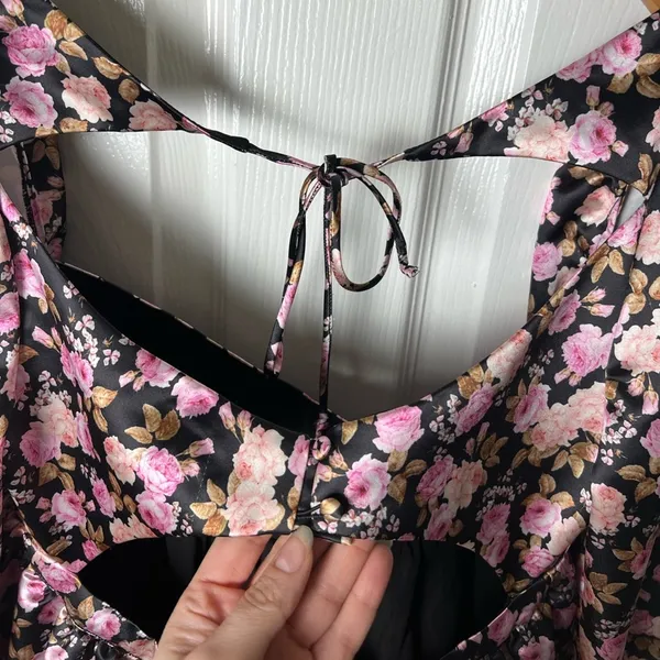 For Love And Lemons Floral Kate Long Sleeve Mini Dress M - Image 6