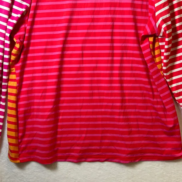 Lands End Womens Large 14-16 Long Sleeve Swim Top Rash Guard Pink‎ Red Orange - Image 5