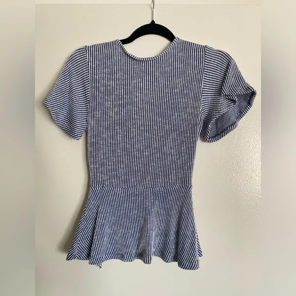 Cute peplum top Blue - Image 2