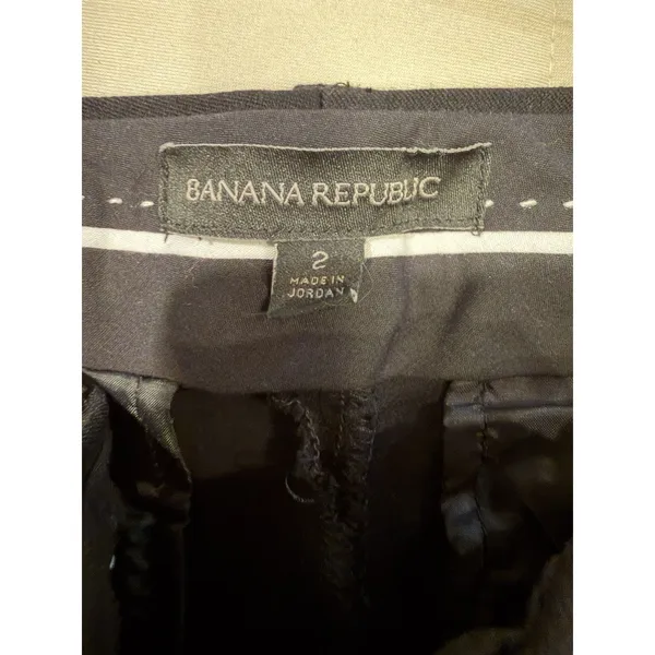 Banana Republic Sloan Dress Pants Womens Black Mid Rise Zip Fly Size 2 - Image 5