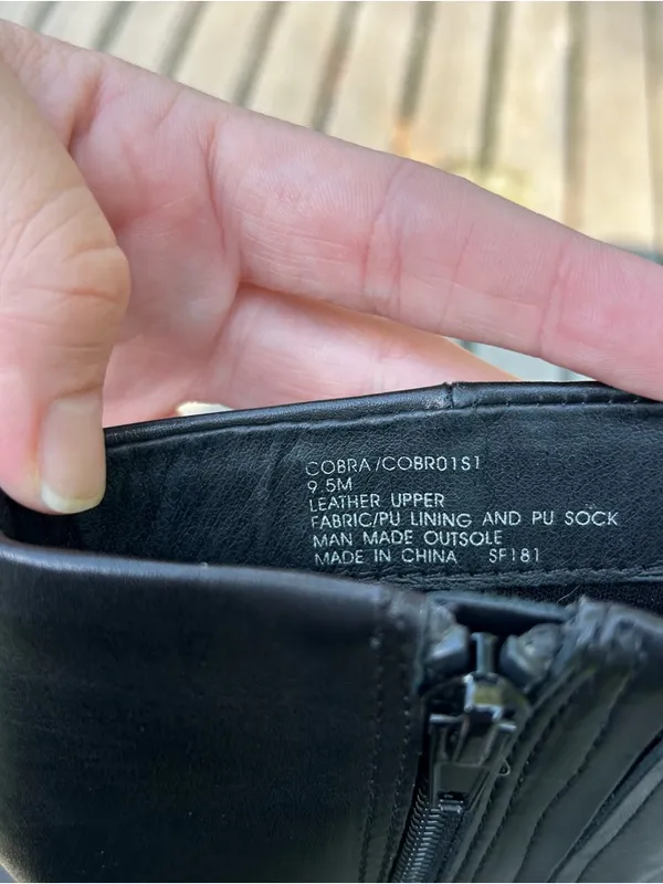 Steve Madden Black Genuine Leather Cobra Platform‎ Bootie size 9.5 in black - Image 9