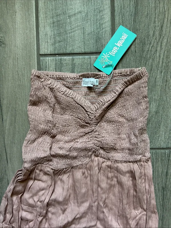 Tiare Hawaii Smocked Lace-Hem Maxi Dress in Dusty Rose - Image 3