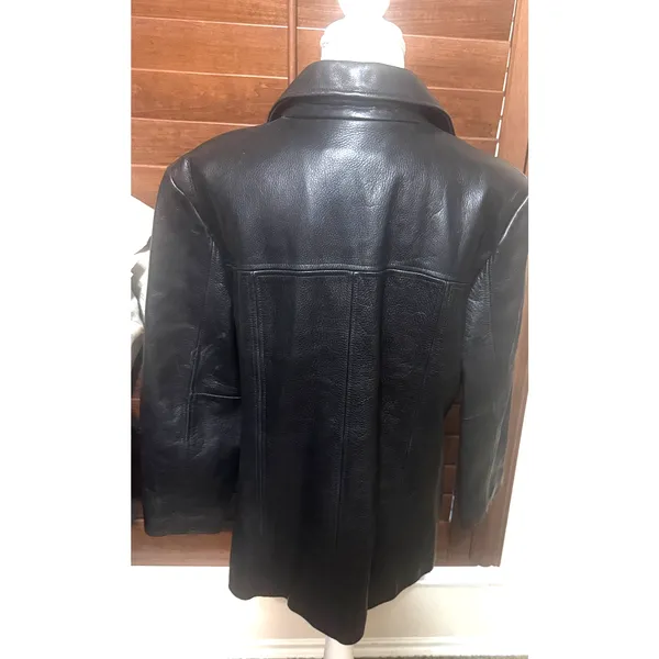 Vintage 90s Jones New York Leather Jacket womens sz L blazer quilted lining - Image 6