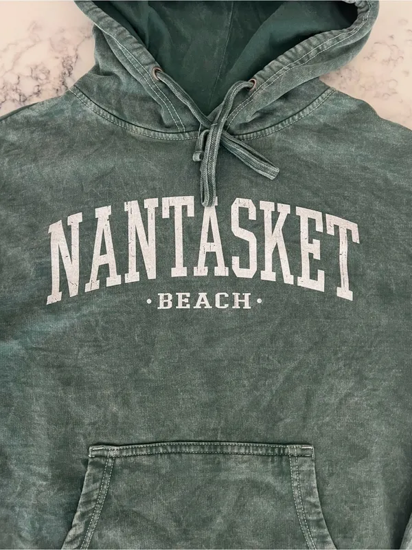 Nantasket Beach Nantucket Pullover Hoodie Sweatshirt Green Size Small EUC - Image 8