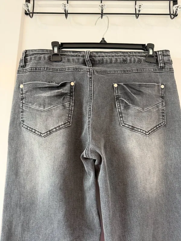 Flamingals Flare Wide Leg Jeans Black Size XL - Image 6