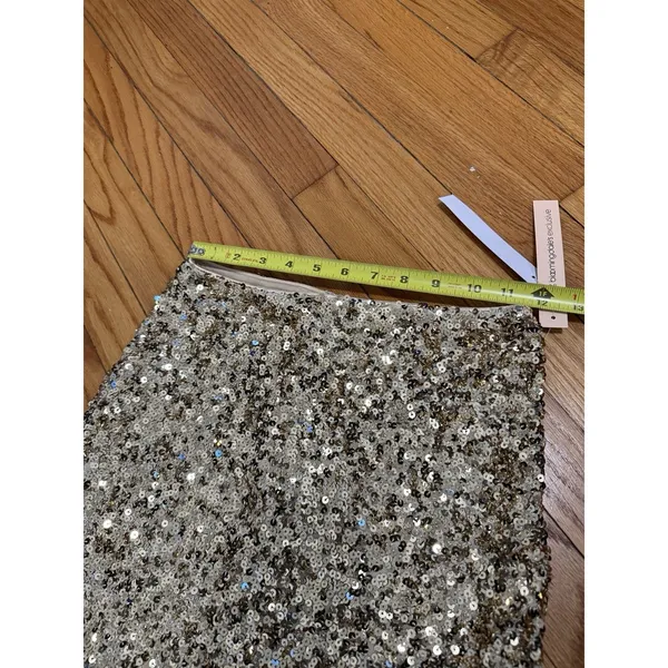 Aqua‎ Bloomingdales NWT Gold Sequin Mini Skirt Size XS - Image 6