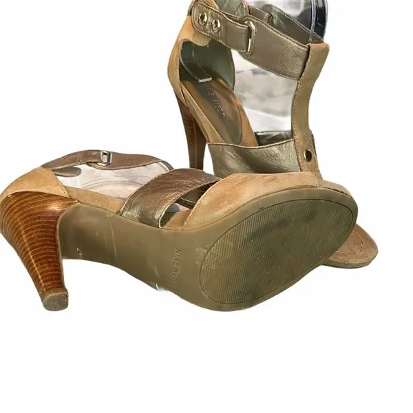 Nine West Leather strappy heeled sandals size 8 - Image 6