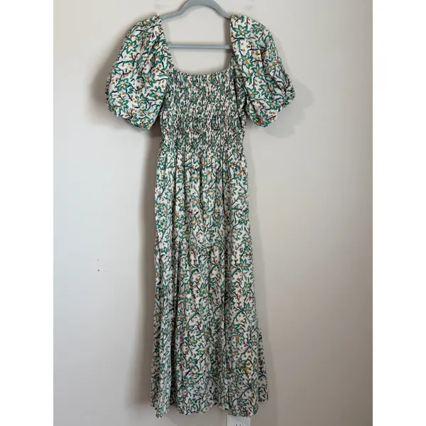 Tuckernuck Anna Cate Floral Smocked Maxi Dress‎ Womens Small Puff Sleeve Cotton - Image 3