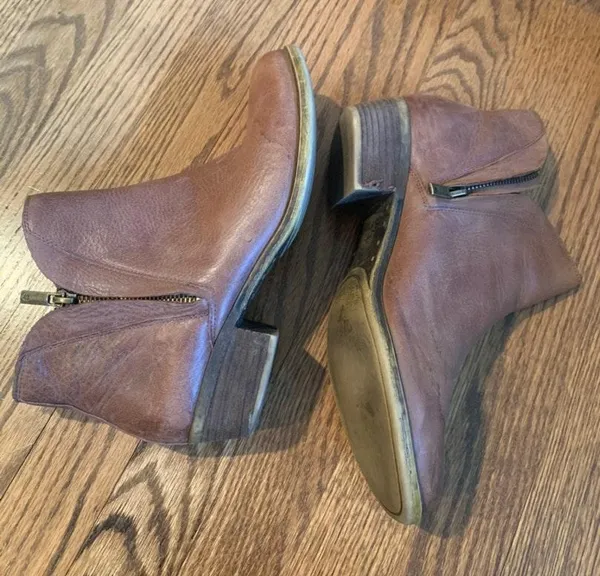 Brown Leather Booties Size 8 - Image 4