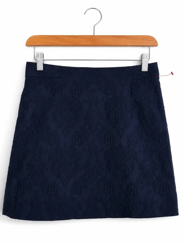 Zara Navy Mini Skirt - Image 2
