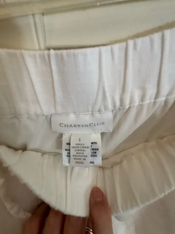 Charter Club Linen Wide-Leg Drawstring Pants - Image 3