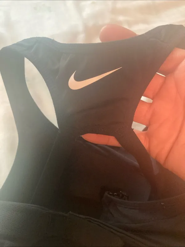 Nike Black Racerback Padded Sports Bra with White Swoosh - Image 14