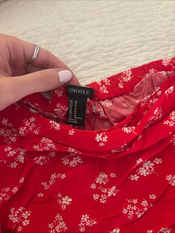 Red Floral Wrap Skirt - Women - Image 2