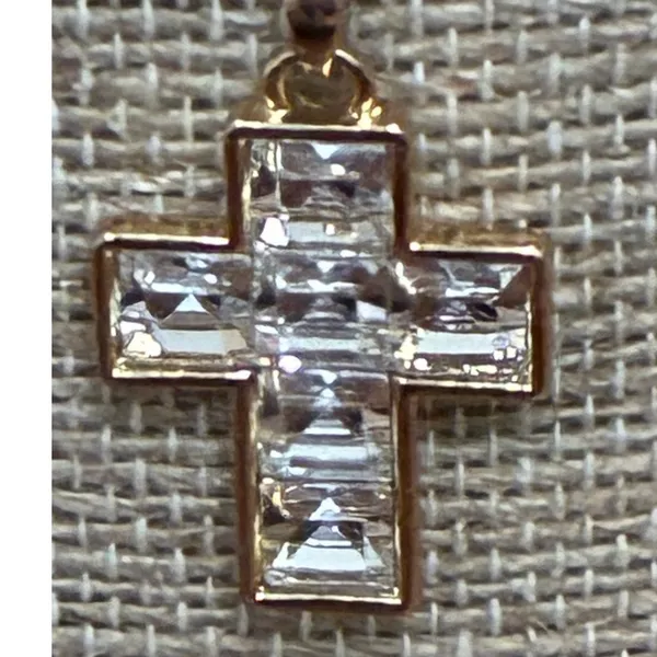 Park Lane Sacred Gold Cross Pendant Necklace Baguette CZ Crystals - Image 3