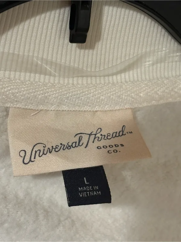 NWOT Universal Threads Women's Fleece Cardigan - Cream White Size L - Image 3