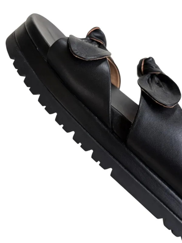 EUC Jack Rogers Leather Monica Double Knot Slide Sandals Black Size 9 - Image 5