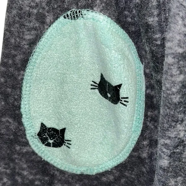PJ Couture Winking Cat Plush Lounge Top Gray‎ Women's Large - Image 3