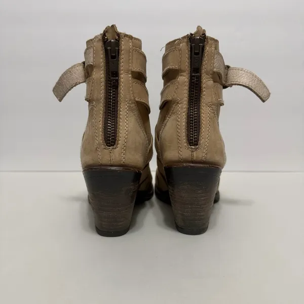 FREEBIRD by Steven Joker Leather Ankle Booties Size 7 Strappy Distressed Boho - Image 4