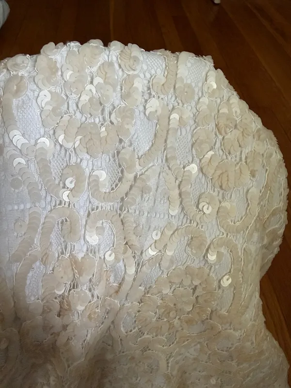 NWT express bridal ivory sequin embellished midi dress size 2 - Image 5