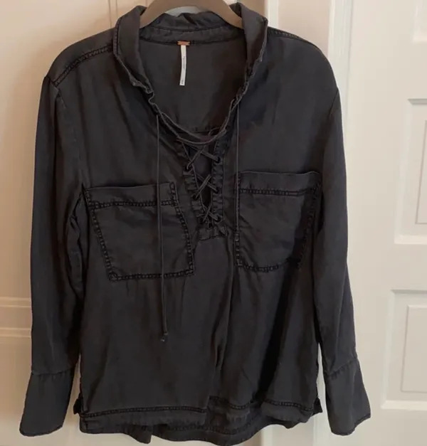 Lace Up Long Sleeve Top - Image 3