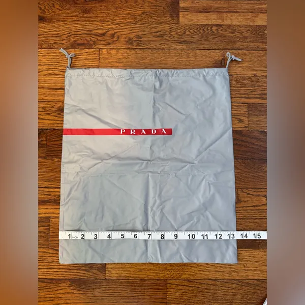 Prada‎ Drawstring Silver PVC Dustbag - Image 6
