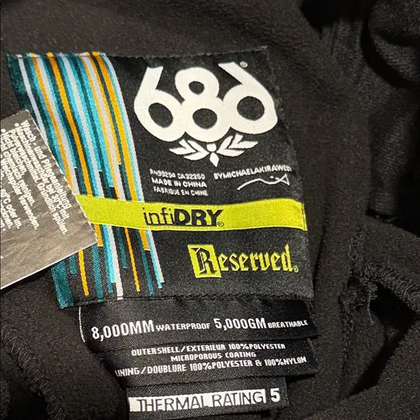 686 reserved secret softshell Black Straight Leg ski Pants‎ medium - Image 7