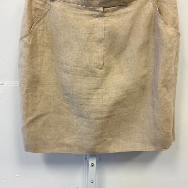 Jones New York Linen‎ Career Pencil Mini Skirt Tan Beige Career Office Sz 16 - Image 4