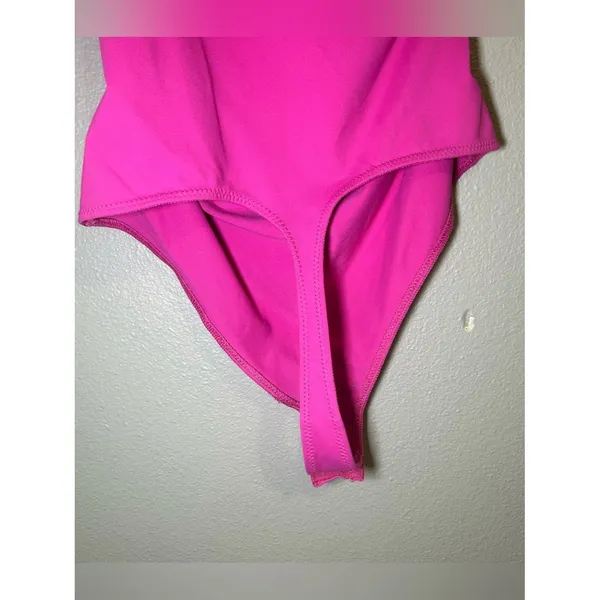 NEW Free People Somethin Bout You Pink One Shoulder Puff Sleeve Bodysuit Women S - Image 7