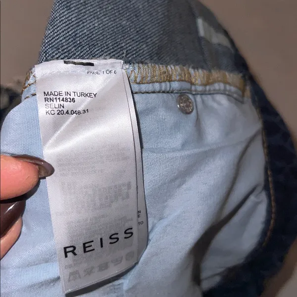 Reiss women’s selin mid Blue Straight leg Jeans size 27 - Image 7
