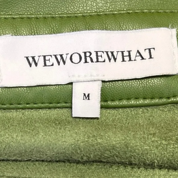 WeWoreWhat Women's Green Faux Leather Vegan Shacket Jacket Shirt Top Size M - Image 9