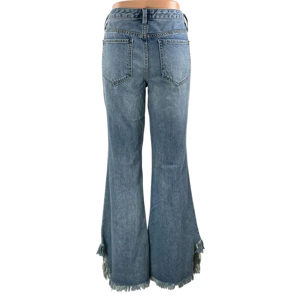 Free People We The Free Women's Blue Flare Bootcut Bell Bottom Denim Jeans 28 - Image 3