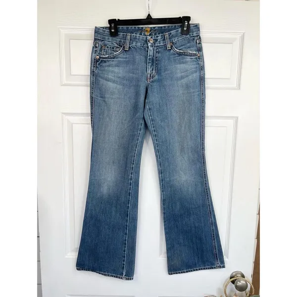 7 For All Mankind The A Pocket Blue Denim Bootcut 5 Pocket Design Size 29 - Image 3