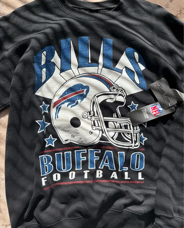 Junk Food Clothing Buffalo Bills Black Graphic Crewneck Sweatshirt - Image 3