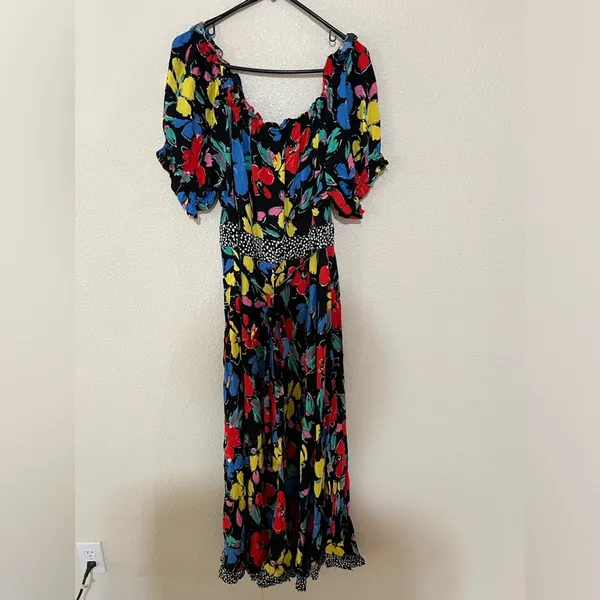 RIXO for target bright colorful floral off the shoulder maxi dress 24W/26W plus - Image 7