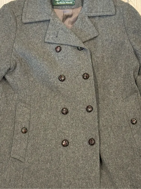 Bromleigh The Classic Peacoat Dark Gray 100% Pure Wool Double Breasted Jacket S - Image 5