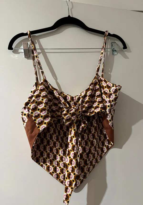 Mirrou Bandana Top Brown Yellow Black And Pink - Image 2
