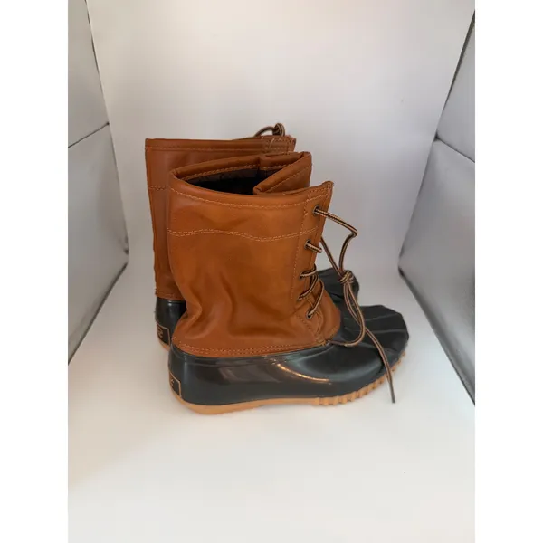 Sporto Arianna Duck Boots Womens 6.5M Brown Black Faux Fur Lined Waterproof Rain - Image 2
