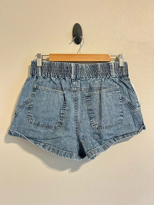 Free People We The Free Lady Luck Paperbag Shorts Jackpot Denim Cotton XS - Image 4