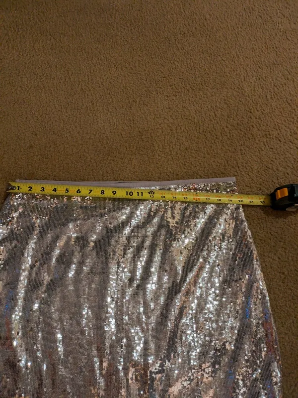 Forever 21 sequin shimmer lined pencil;Mini Skirt Sz 2X - Image 8