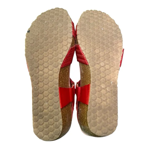 OTBT Red Leather Harriet Strap Wedge Sandal Euro Vacation Retro Boho Comfort 6M - Image 11