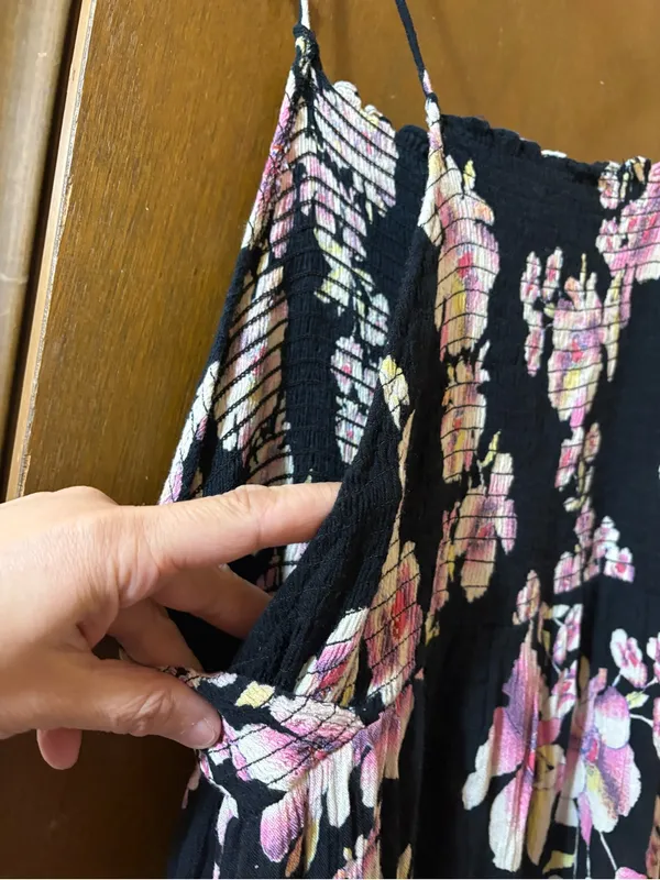 Intimately Free People Garden Party Black & Purple Floral Maxi Dress - Image 4