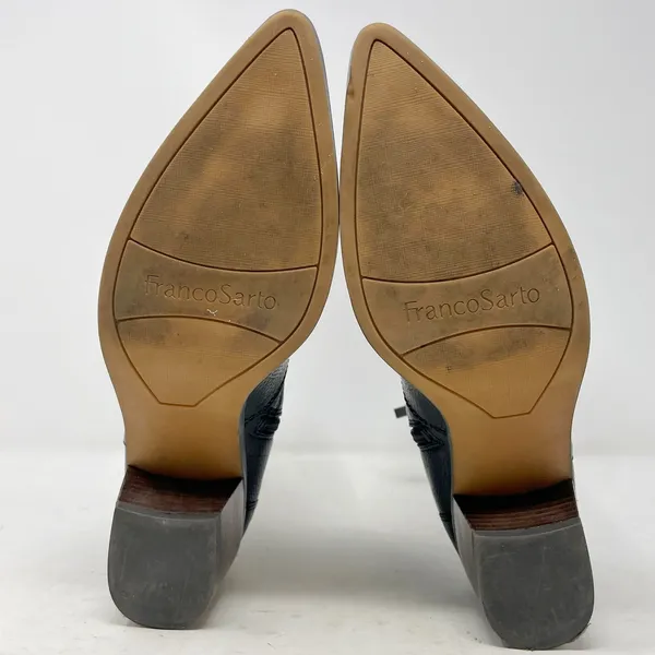 Franco Sarto Black Leather Sager Heeled Chelsea Boots Size 9.5 - Image 5