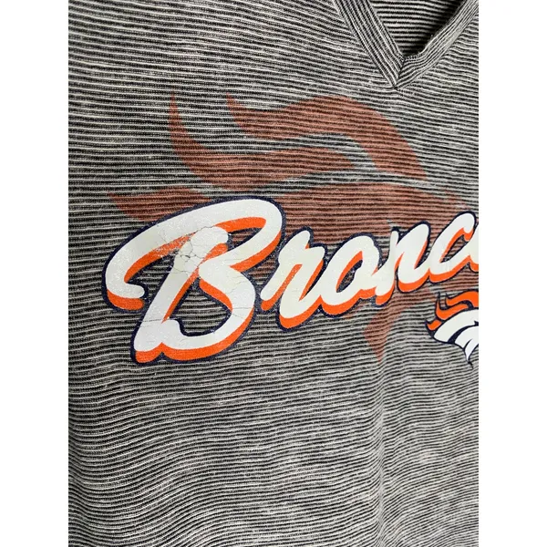 Denver Broncos Gray V Neck T shirt NFL Team Apparel Sz XXL - Image 7