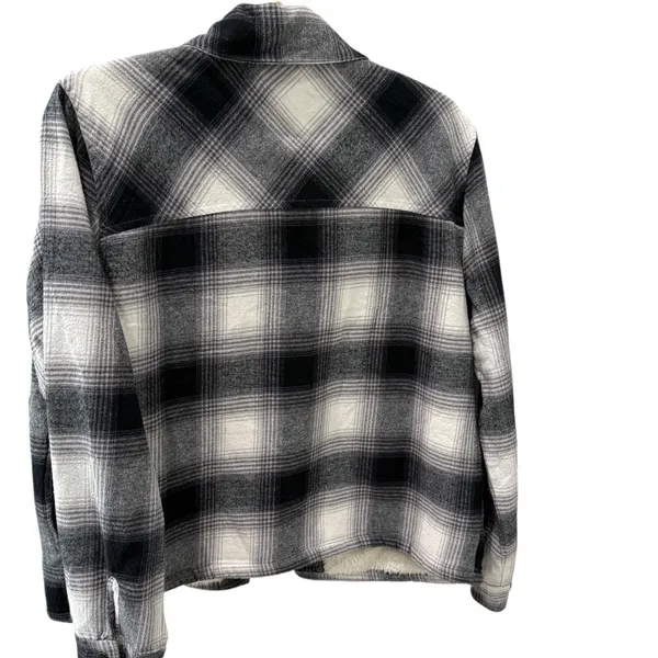 Lucky Brand jacket flannel shacket Cotton Fleece Lined Sweater Jacket size M - Image 2