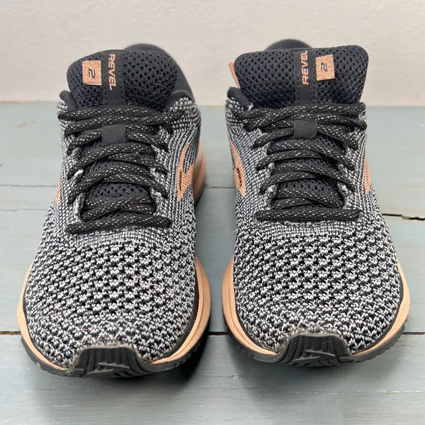 Brooks Revel 2 Womens Running Shoes Size 6 Black Rose Gold Knit 1202811B038 - Image 11