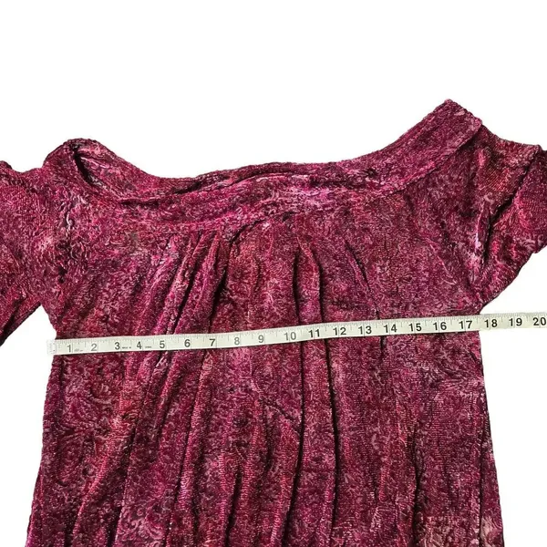 Free‎ People Ginger Berry Velvet Off The Shoulder Top - Image 4