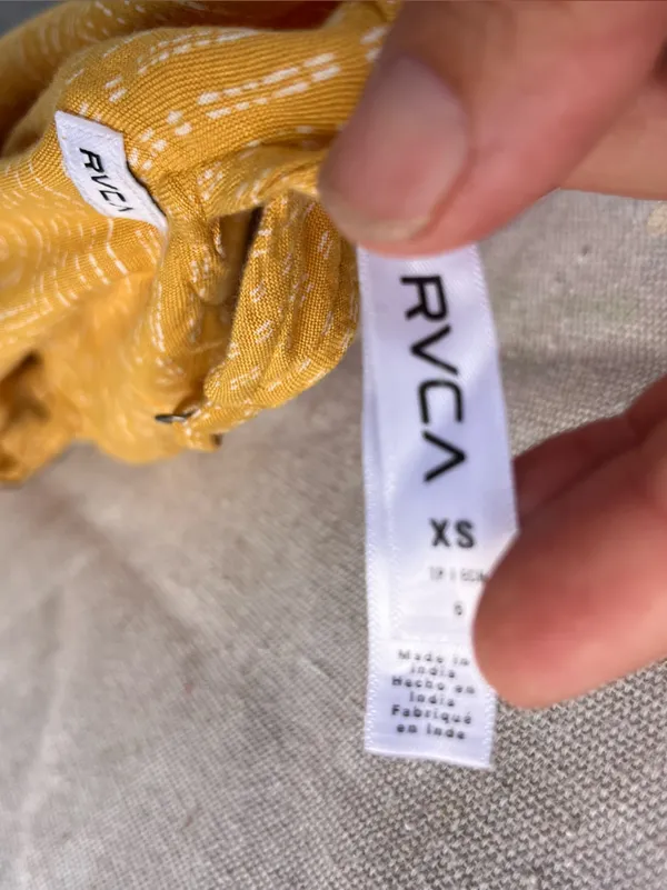 RVCA yellow strappy short sundress XS - Image 3
